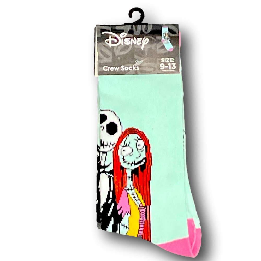 3/$20 Jack Skellington & Sally Funny Novelty Crew Socks - NWT